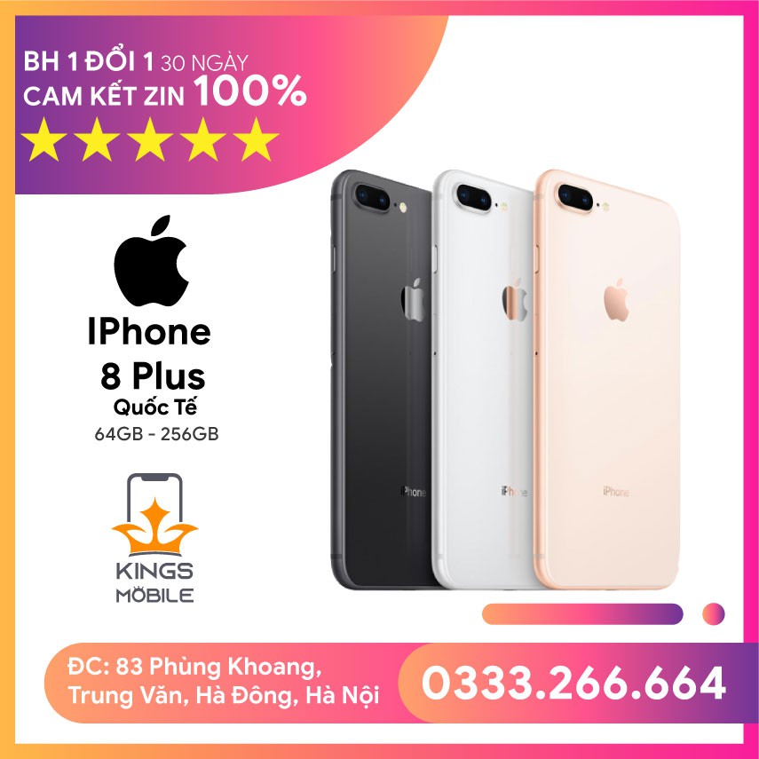 [Uy Tín] Điện thoại iphone 8 Plus quốc tế mới 99% đẹp keng zin all giá sốc