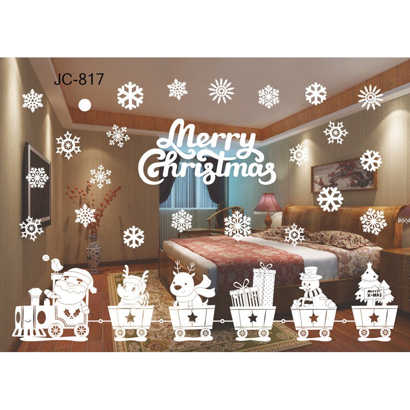 [ HCM ] Decal trang trí giáng sinh noel 2020 trang trí trên mặt phẳng 120 x 80 cm