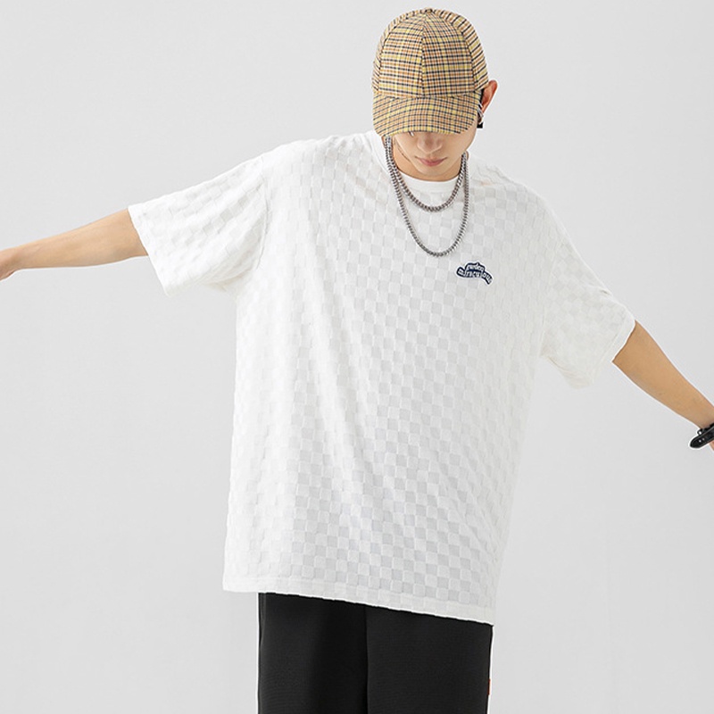 Áo thun AOKANG tay ngắn cổ tròn thêu họa tiết phong cách Nhật Bản thời trang mùa hè cho nam