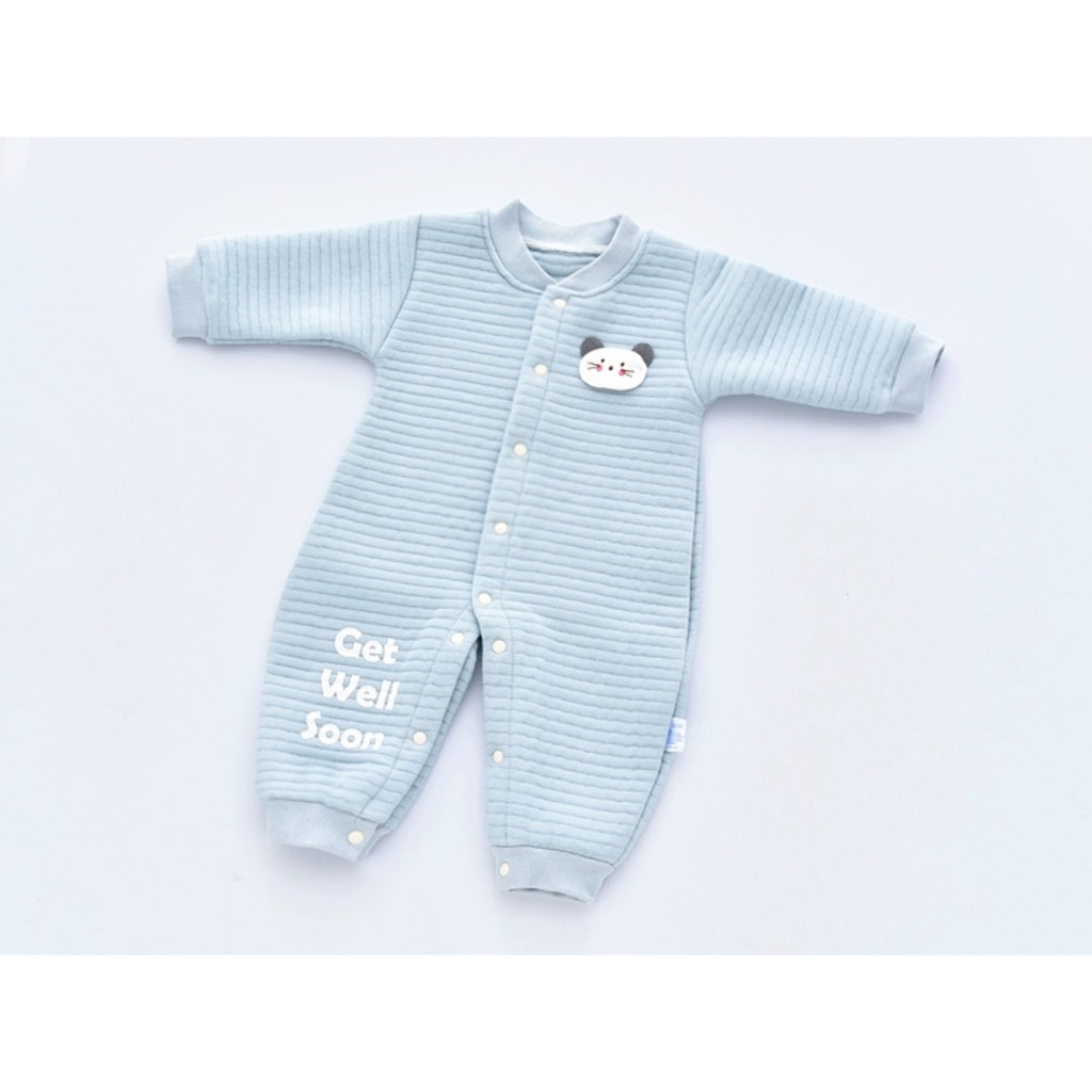 Body liền thân trần bông, bodysuit dài tay cotton cho bé trai và bé gái sơ sinh từ 3-15kg, họa tiết đáng yêu