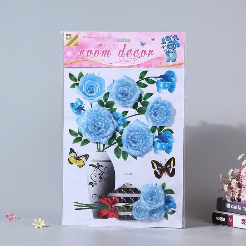 Dán hoa 3d nổi có sẵn keo