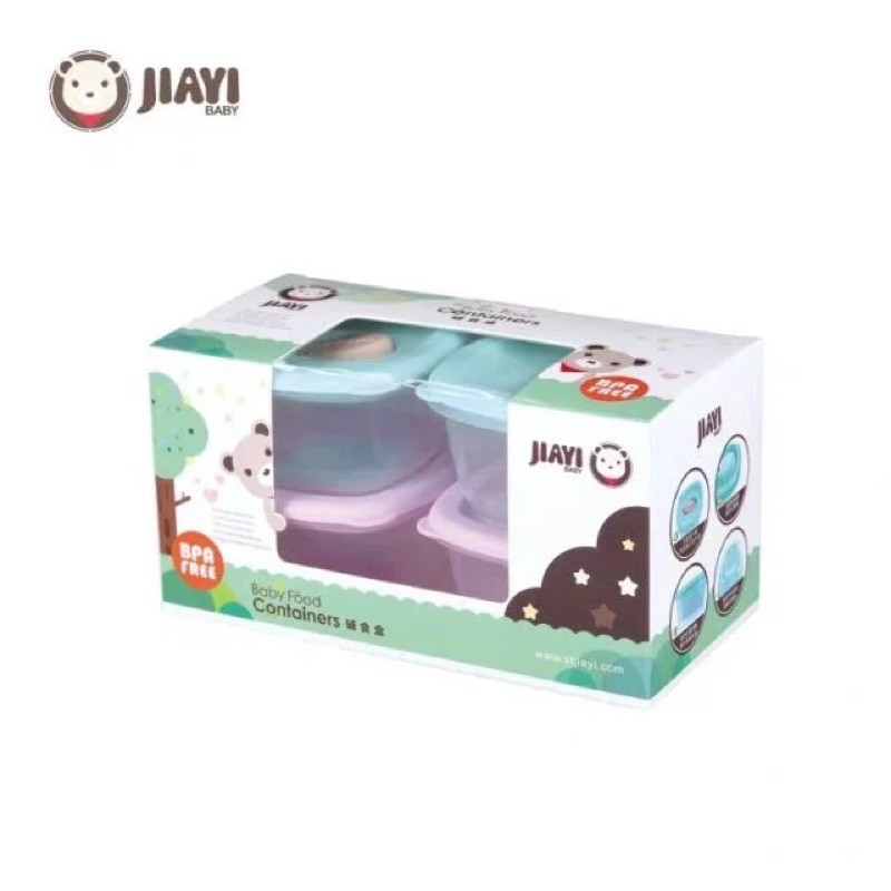 Set 4 Hộp Trữ Đông JIAYI Trữ Đồ Ăn Dặm Cho Bé (120ml/hộp)