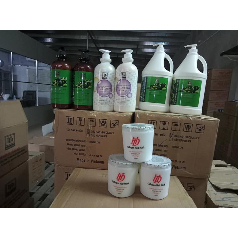 Dầu Gội Dầu Xả Hồng Đạt Phục Hồi Siêu Mềm Mượt, Dầu Gội HD 2000ml hương nước hoa