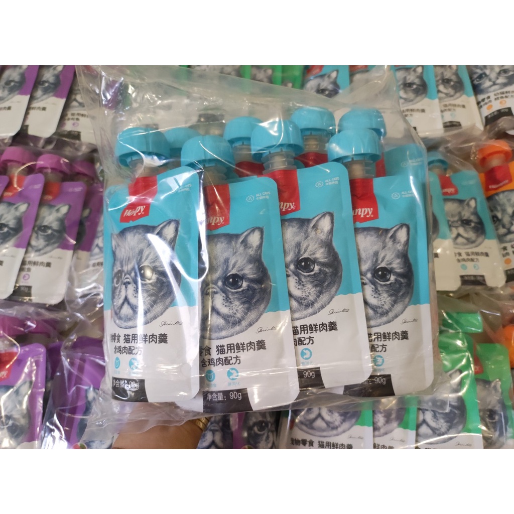 Pate súp thưởng WANPY 💕 FREESHIP💕 tuýp nắp vặn 4 mùi vị cho mèo 90G