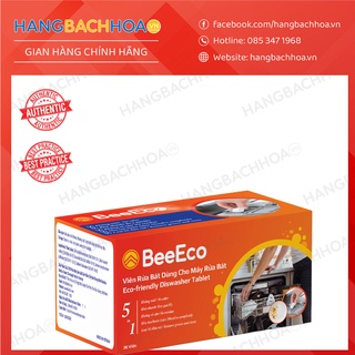 BeeEco Viên rửa bát Sạch bóng dùng cho máy rửa bát Hộp 36 Viên, không cần dùng muối, không dùng dầu bóng