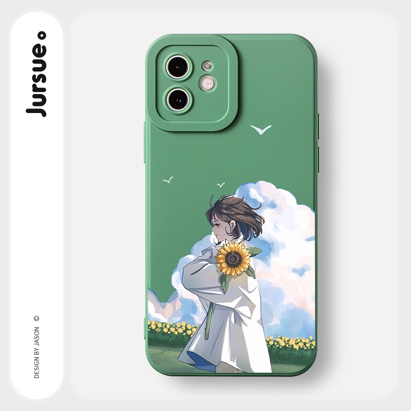 Ốp lưng JURSUE mềm chống sốc hoạt hình dễ thương đẹp cho iPhone 13 12 11 Pro Max SE 2020 X XR XS 8 7 ip 6S 6 Plus Y1933