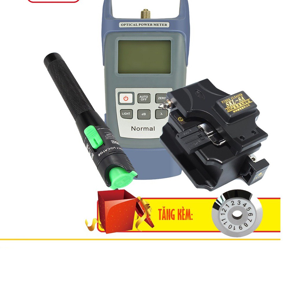 COMBO bộ: Máy Đo Công Suất Quang Normal + Dao Cắt Quang SKL-8A + Bút Soi Quang 20KM Tặng Sản Phẩm Lưỡi Dao Cắt Quang