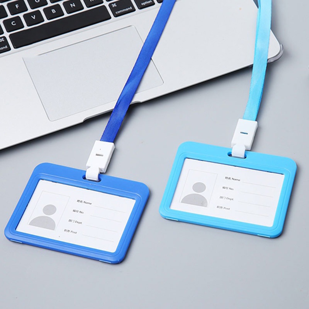 Bao đựng thẻ ID với dây đeo vai trong suốt 4x3 inch nhiều màu có thể tái sử dụng