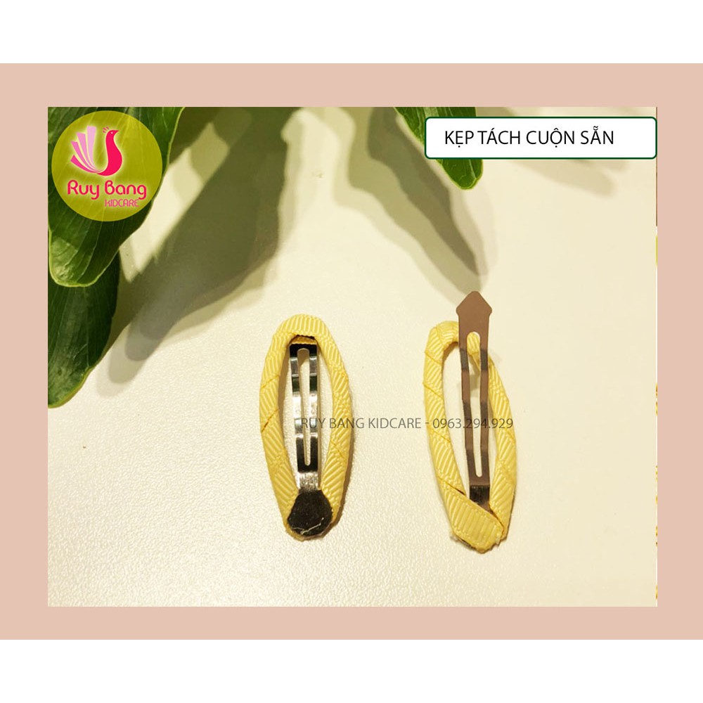 Kẹp bật cuộn ruy băng nhiều màu sz 5cm - Tông màu HQ - Set 5 cái