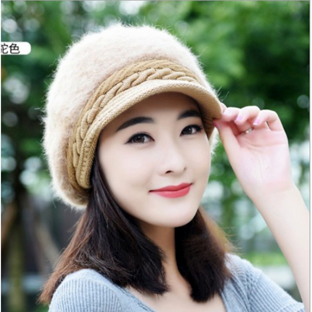 [HÀNG XỊN] Mũ len nón len lông xù mũi kết A060