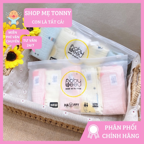 Set 5 khăn sữa - Khăn sợi tre Babybee