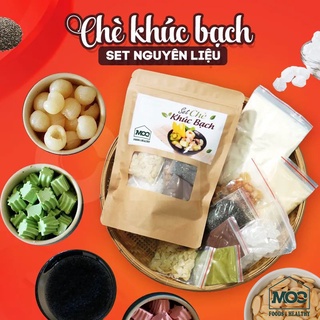 SET CHÈ KHÚC BẠCH NẤU 20_25 CHÉN BẾP NHÀ MỘC (tặng kèm hoa đậu biếc tạo màu).