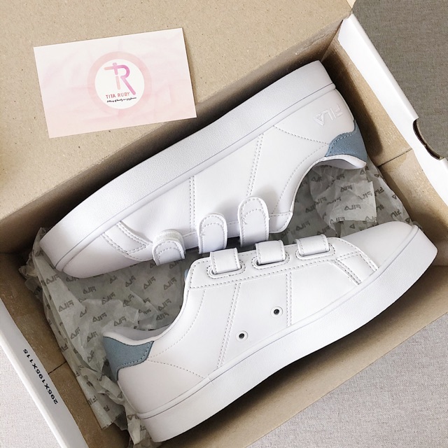 GIÀY FILA TRẮNG QUAI DÁN GÓT XANH