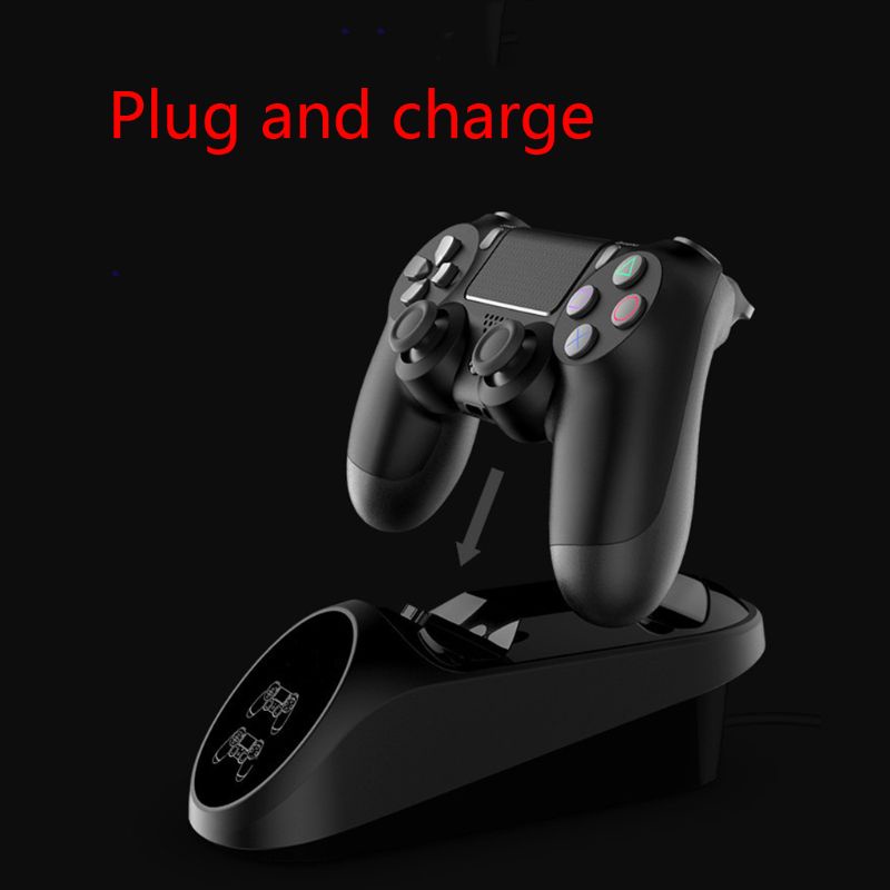Đế sạc đứng hai cổng USB có đèn LED dành cho tay cầm chơi game PS4/PS4 Slim/PS4 Pro