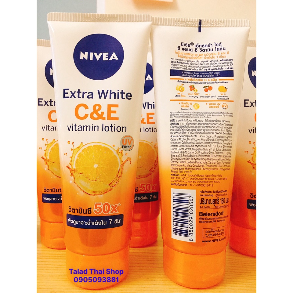 Kem Dưỡng Trắng Da Body Chống Nắng Dưỡng Ẩm Toàn Thân NIVEA  EXTRA WHITE C&E VITAMIN LOTION THÁI LAN