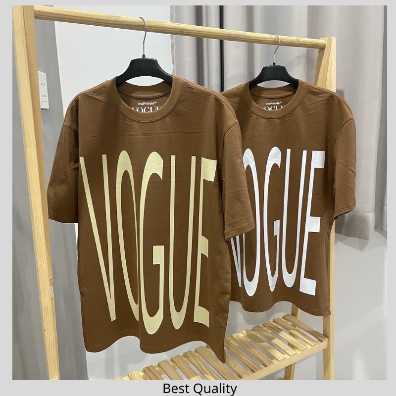 Áo thun Vogue Big Logo cao cấp Áo thun Unisex Vogue in chữ cao cấp