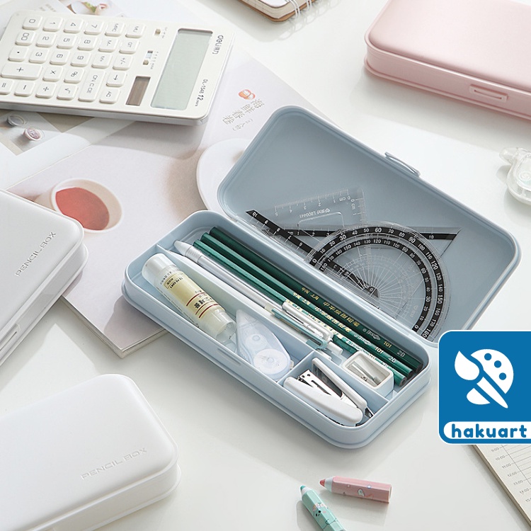 Hộp bút 3 khay hình chữ nhật 20cm - Văn Phòng Phẩm Haku