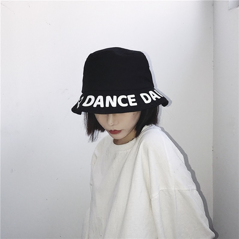 [spot shooting] Korean street trend letter fisherman's hat Japanese art versatile summer men's and women's sunscreen wide brim sunshade hat basin hat holiday hat