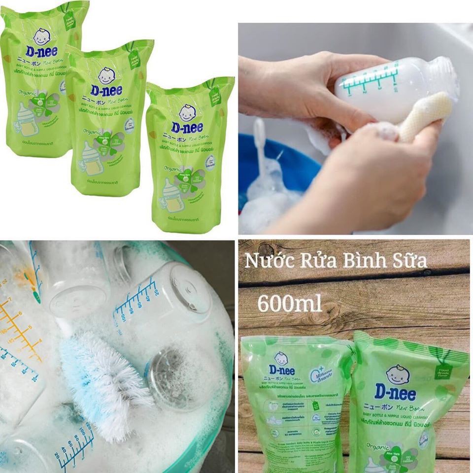 Nước rửa bình sữa D-nee 600ml - DATE 2022