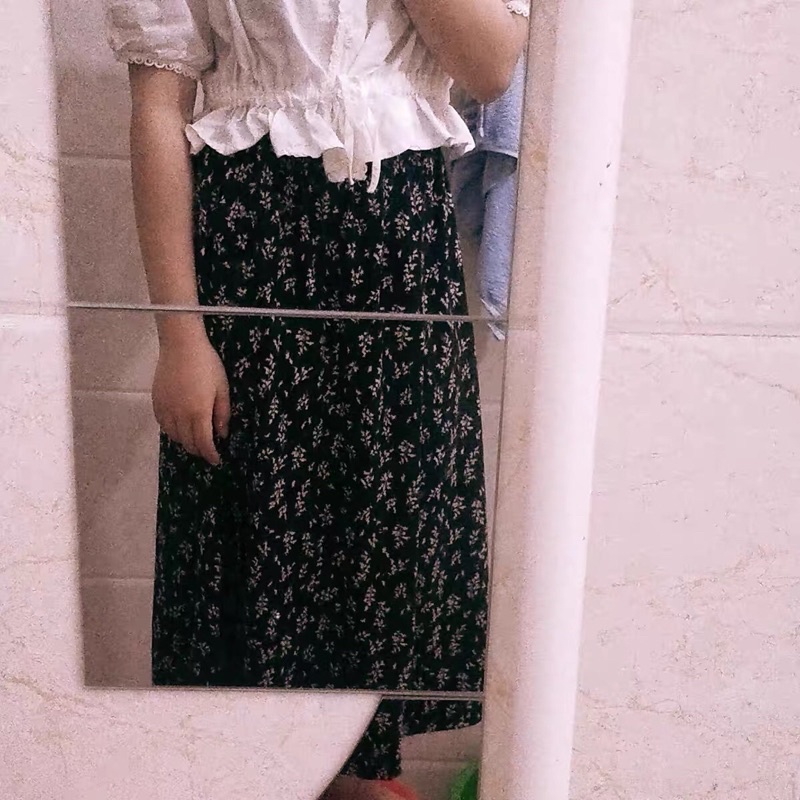 Chân váy midi hoa nữ dáng dài phong cách vintage satsun
