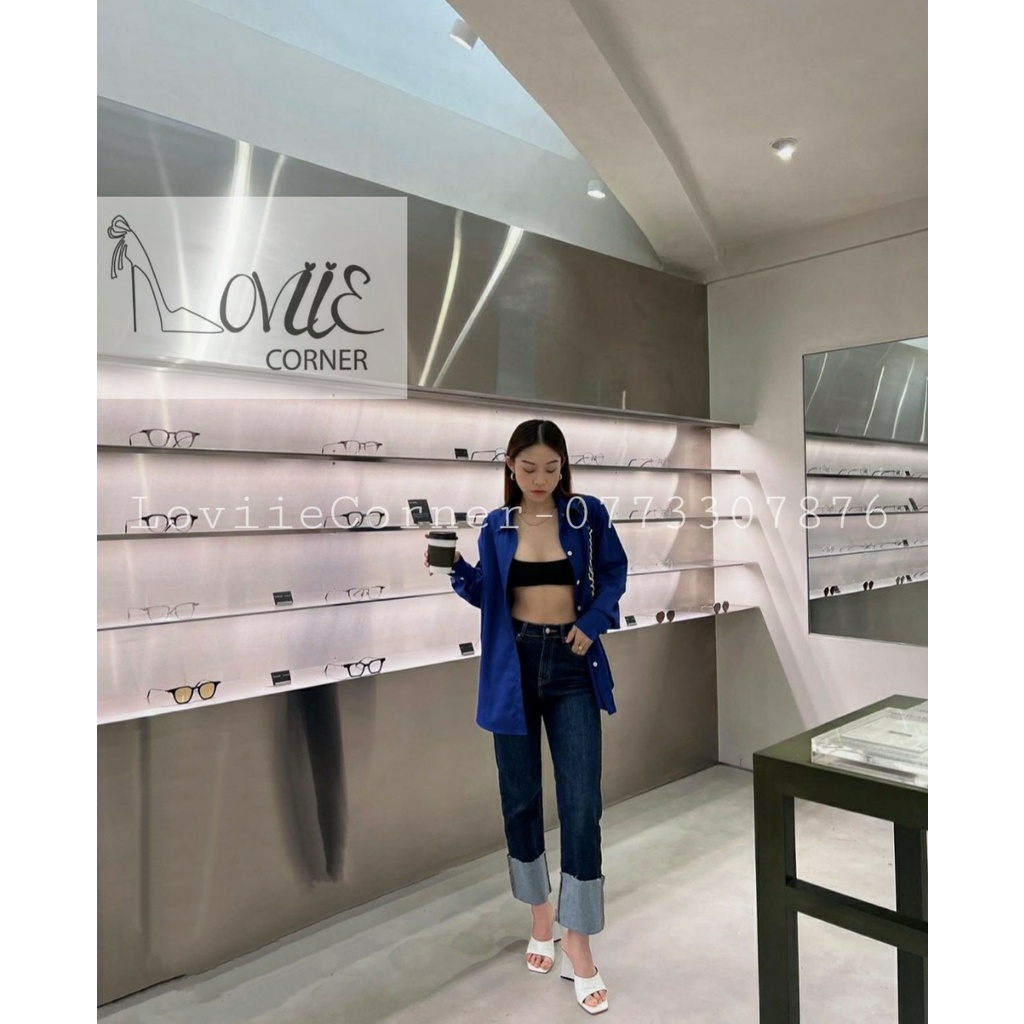 DÉP CAO GÓT LOVIIE CORNER THỜI TRANG - GUỐC NỮ TỨ GIÁC QUAI NGANG BẦU ĐẾ VUÔNG D211159