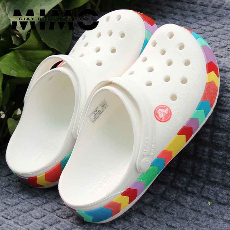 [Tặng 10 jibit] - Sục trẻ em, dép sục nhựa 3D viền mũi tên nhiều màu siêu êm mềm nhẹ, bền đẹp cho bé gái