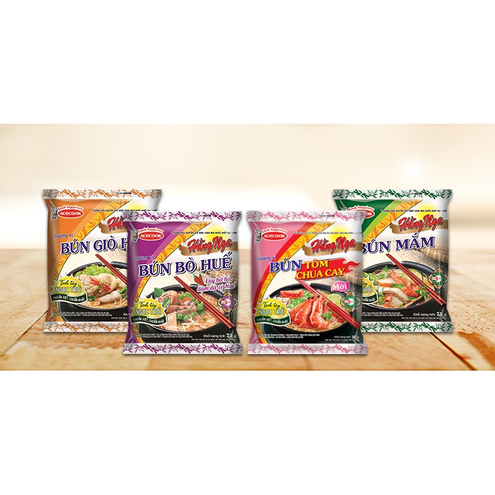 Thùng 30 gói bún Hằng Nga vị giò heo, bò Huế Acecook 73g-75g(Mỗi đơn hàng chỉ một thùng) | BigBuy360 - bigbuy360.vn