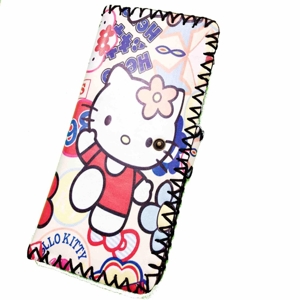 Bóp (ví) cầm tay 19*8.5cm thời trang nữ, mẫu mèo Kitty, giao ngẫu nhiên.