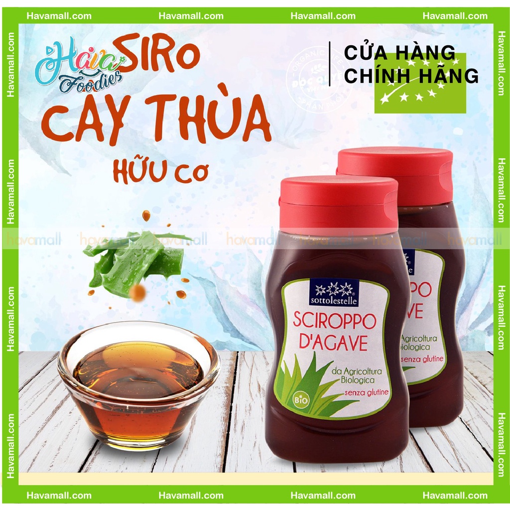 [HÀNG CHÍNH HÃNG] Siro Cây Thùa Hữu Cơ Sottolestelle 380gr - Organic Agave Syrup