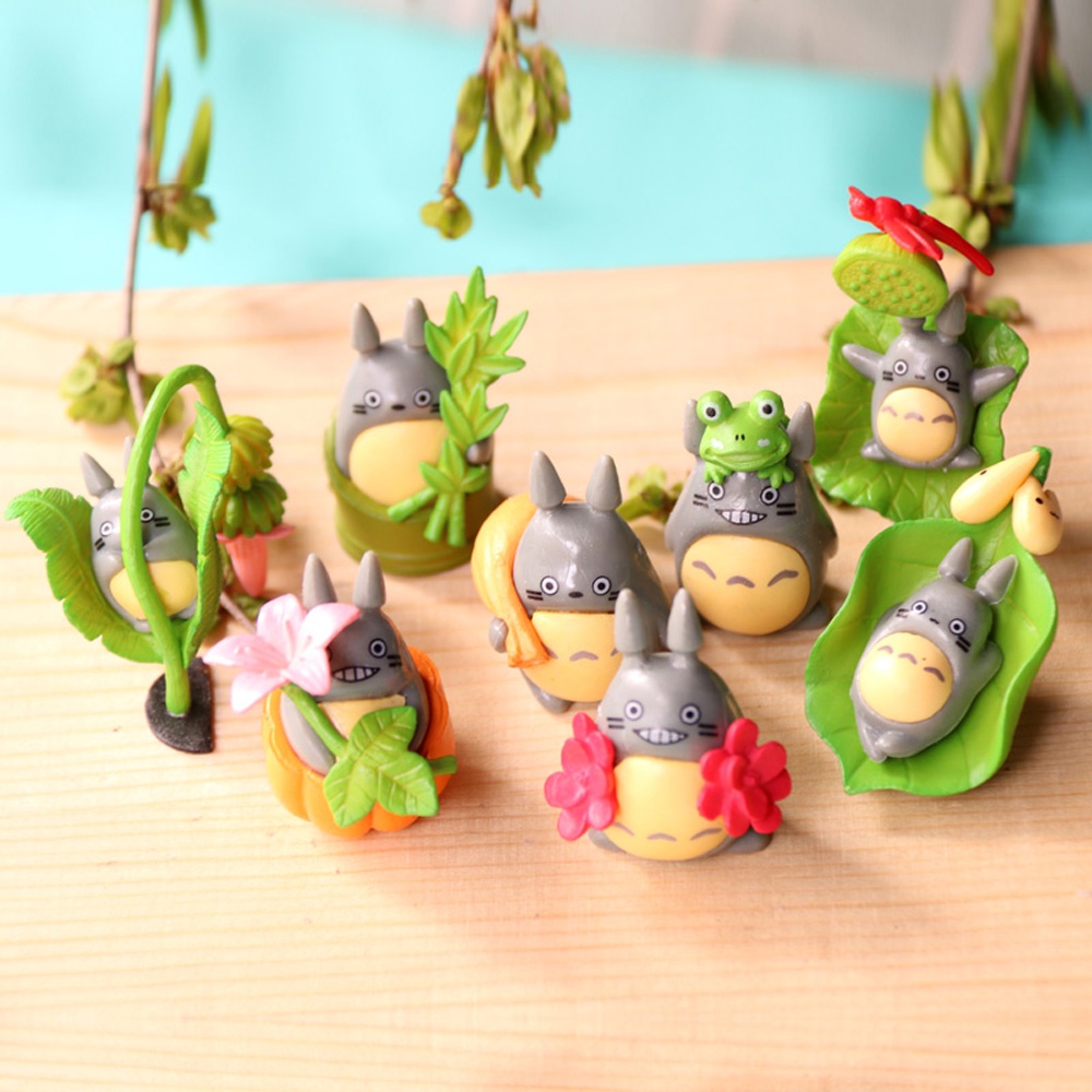 Set 8 Mô Hình Totoro Mini Dễ Thương Dùng Trang Trí Tiểu Cảnh