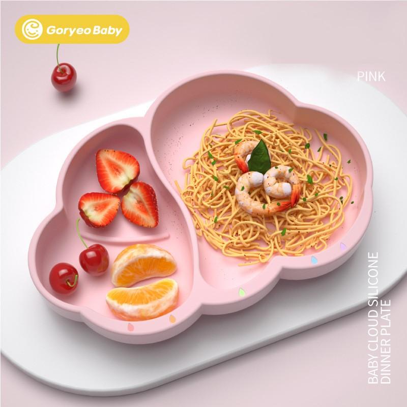 Khay ăn dặm Goryeo Baby silicone mẫu mới hình đám mây có đế chống trượt 650ml - Timikid