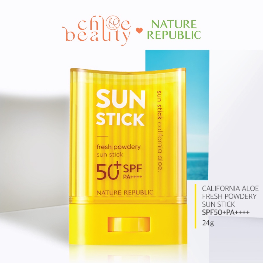 Kem chống nắng dạng sáp lăn NATURE REPUBLIC California Aloe Fresh Powdery Sun Stick SPF50+ PA++++ 24g