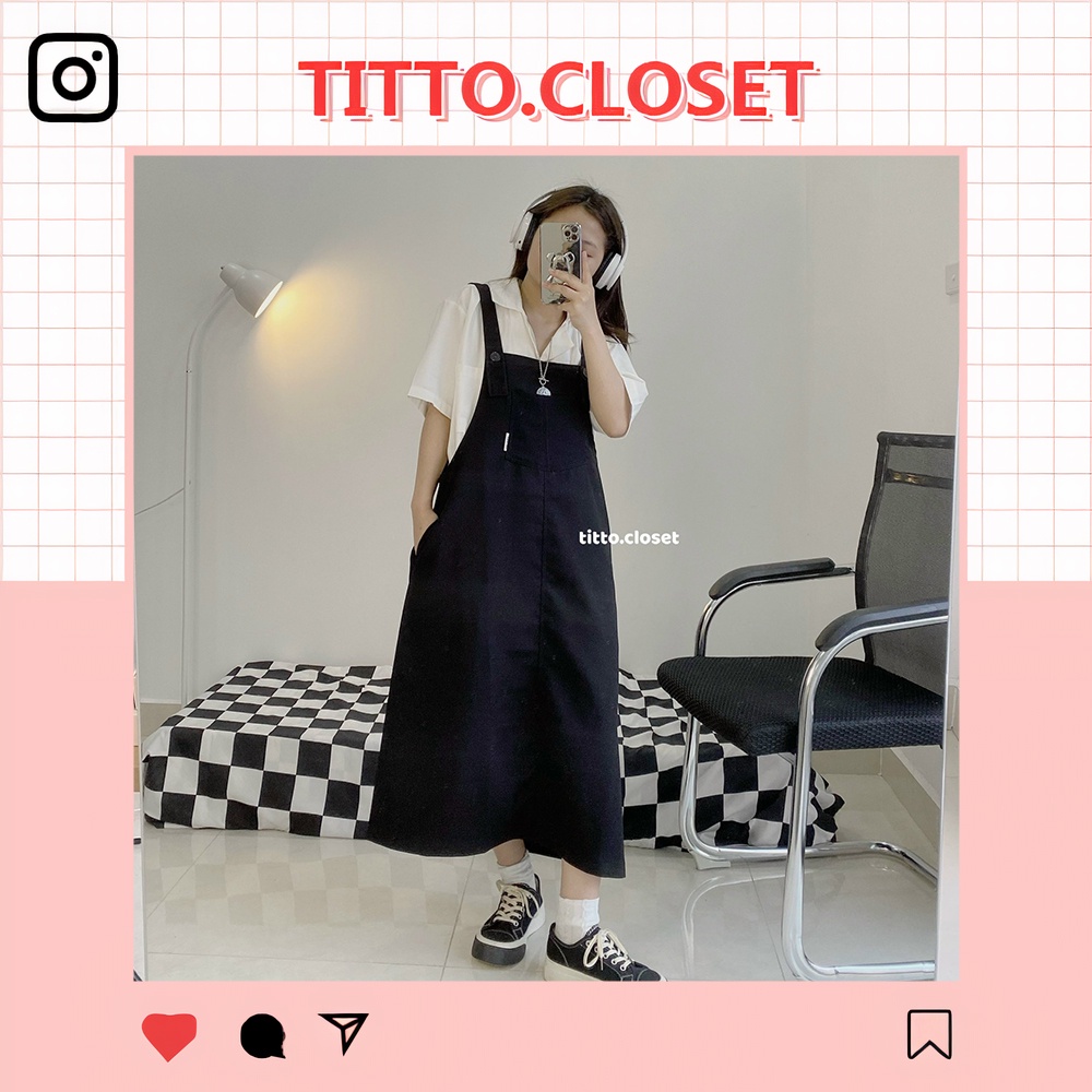 Váy Yếm Ulzzang Thêu Chỉ Nổi Titto - Mẫu Độc Quyền - Ảnh Thật - Titto Closet