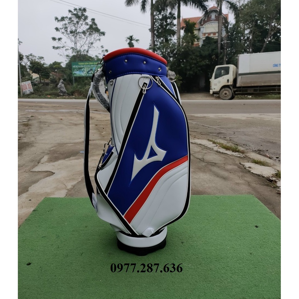 Túi đựng gậy golf túi gậy Mizuno da PU bóng 14 - 16 gậy chống bụi 5 ngăn cao cấp TM020