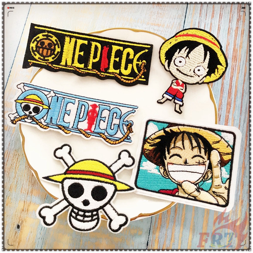 Set 5 Miếng Vá Nhiệt Dùng Trang Trí Áo Quần Hình Nhân Vật Trong Phim Hoạt Hình One Piece