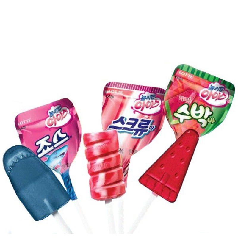 KẸO MÚT LOTTE LOLLIPOP ICE GÓI 12 CHIẾC - KẸO MÚT HÀN QUỐC