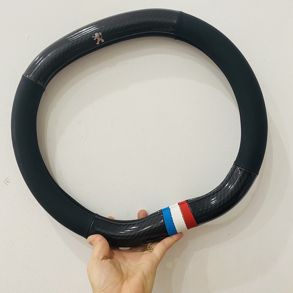 Bọc Vô Lăng , Bọc Tay Lái Cho Xe Peugeot 2008, 3008, 5008 mẫu Cờ Pháp có logo cao cấp