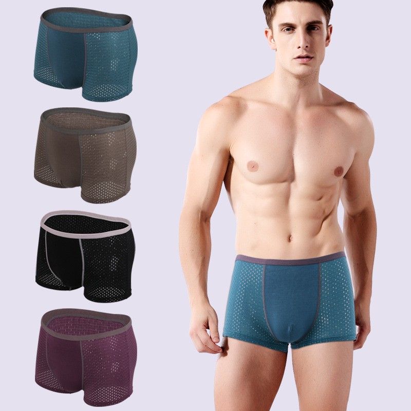 Quần Lót Nam Boxer Thông Hơi Vải Cao Cấp Co Giãn 4 Chiều