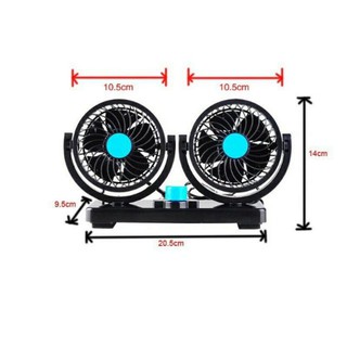 [XẢ HÀNG] Quạt đôi mini 360 độ cho ô tô 12v 24v