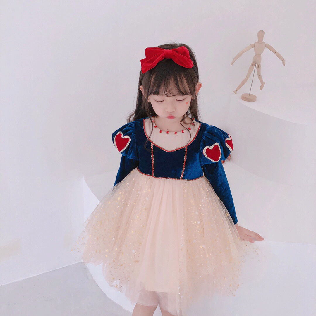 NNJXD Đầm hóa trang công chúa Bạch Tuyết xinh xắn dành cho bé gái