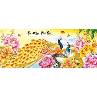 Tranh đính đá hoa khai phú quý-dd9256