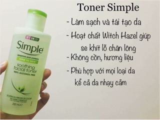 Nước hoa hồng simple (toner simple)