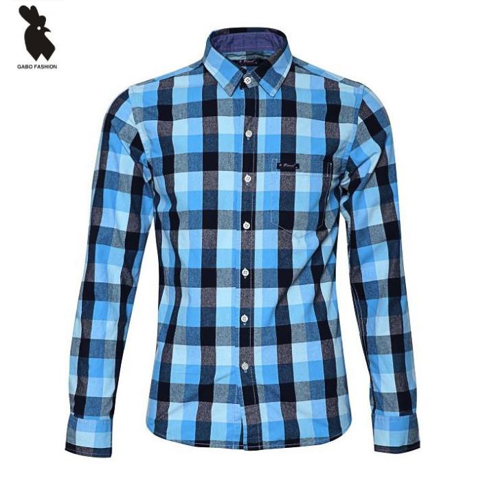 Áo sơ mi nam caro cao cấp dài tay pigo SM02 (xanh, đỏ) ( Giá rẻ )