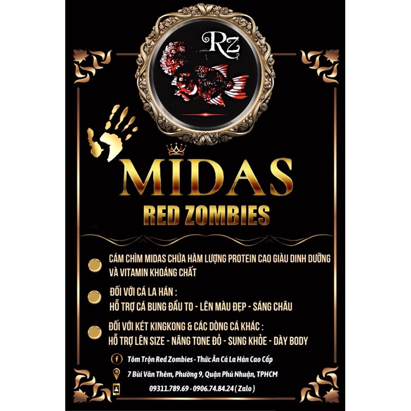 Thức Ăn Cá La Hán - Cám Chìm Midas ( Red Zombies ) - Dành Cho Mọi Size Cá Lớn Nhỏ