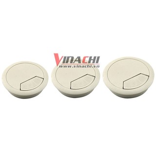 NẮP LUỒN DÂY ĐIỆN TRÒN - TRẮNG ĐỤC ( bộ 2 cái ) - kích thước 59 x 71 mm