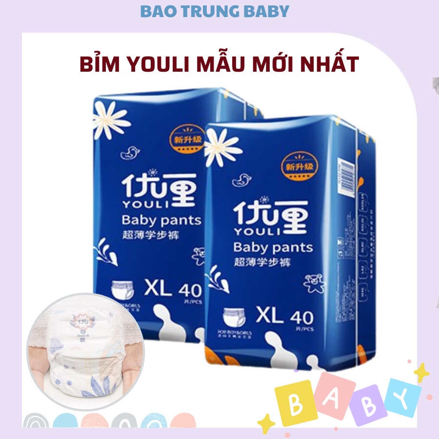 Tã Bỉm Dán/Quần YOULI XANH S108/M92/M88/L84/XL80/XXL72/XXXL68 nội địa mẫu mới nhất