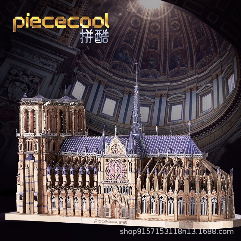 📌 Mô hình lắp ghép kim loại 3d ⛪ Nhà thờ Đức Bà Paris (bản màu)