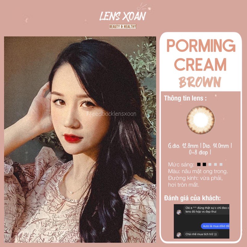 ÁP TRÒNG PORMING CREAM BROWN -OLENS ( LENS XOẮN)