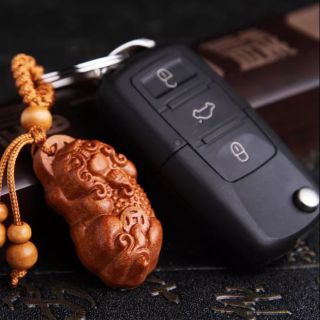 Móc khoá gỗ tỳ hưu may mắn-tài lộc