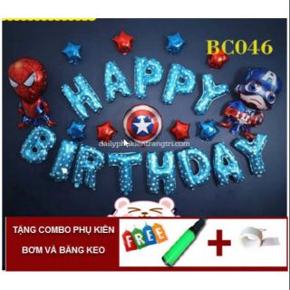 Set Bóng trang trí sinh  nhật siêu nhân tặng bơm băng keo